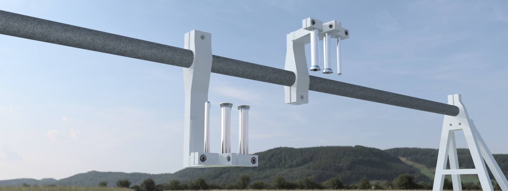 MEER rooftop sensor stack — cross-arm mount with radiation, temperature and humidity instruments