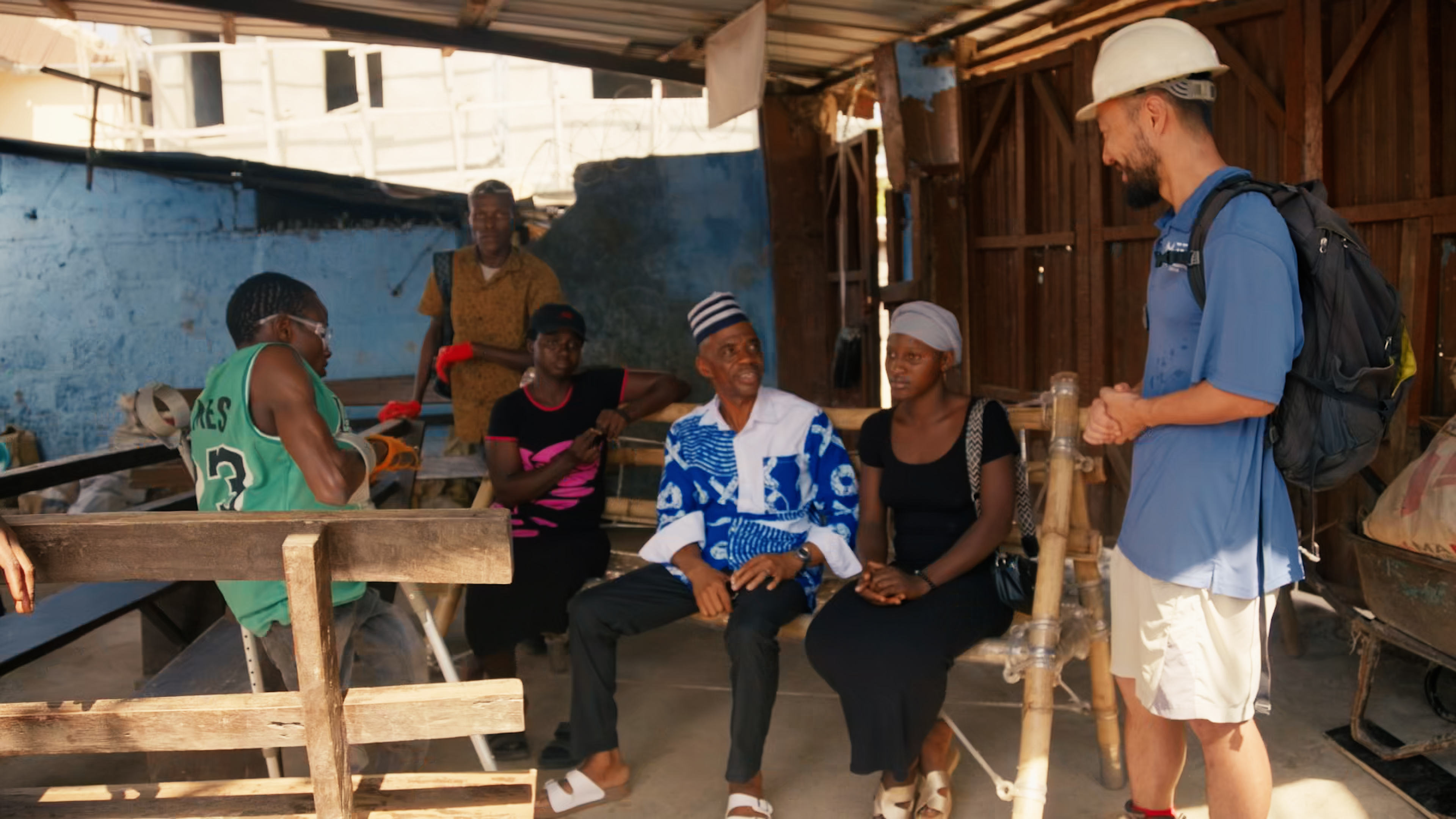 Dr. Ye Tao meeting with local community leaders to discuss a cool-roof deployment